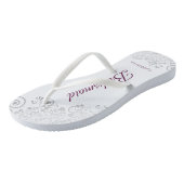 Silver Lace Cassis op White Bridesmaid Wedding Teenslippers (Schuin)