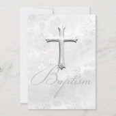 Silver Lace & Cross Baptism Boy of Girl 2 Kaart (Achterkant)