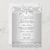 Silver Lace Cross Baptism Boy of Girl Kaart (Voorkant)