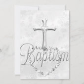 Silver Lace Cross Baptism Boy of Girl Kaart (Achterkant)