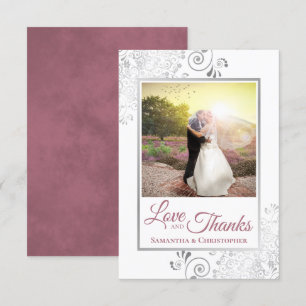 Silver Lace Dusty Roos White Love & Bedankt Weddin