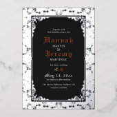 Silver Lace Elegant Black Folie Invitation Folie Uitnodiging (Voorkant)