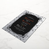 Silver Lace Elegant Black Folie Invitation Folie Uitnodiging (Gedraaid)