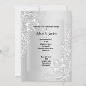SILVER LACE ELEGANT CLASSY WEDING KAART (Voorkant)