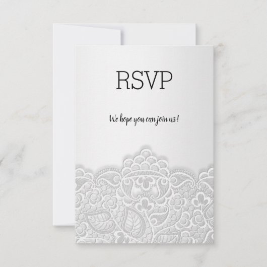 Silver Lace elegant event all event rsvp response (Voorkant)
