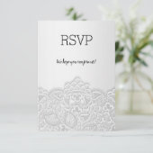 Silver Lace elegant event all event rsvp response (Staand voorkant)