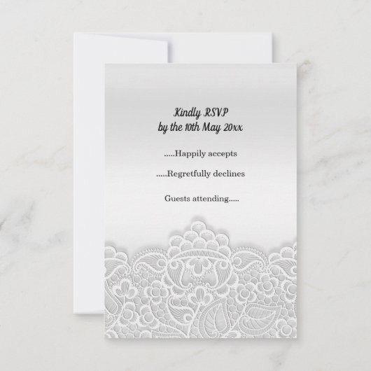 Silver Lace elegant event all event rsvp response (Achterkant)