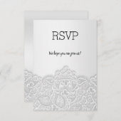 Silver Lace elegant event all event rsvp response (Voorkant / Achterkant)