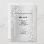 SILVER LACE ELEGANT KLASSE WEDDING 2 INVITATIE KAART (Voorkant)