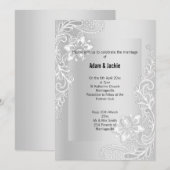 SILVER LACE ELEGANT KLASSE WEDDING 2 INVITATIE KAART (Voorkant / Achterkant)