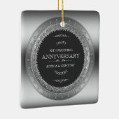 Silver Lace en Black 25th Wedding Jubileum Keramisch Ornament (Rechts)