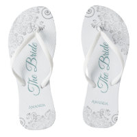 Silver Lace en Blauwgroen op White The Bride Weddi