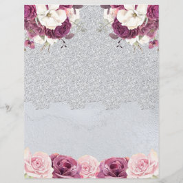 Silver Lace en Romantic Floral Scrapbook Paper