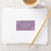 Silver Lace Frills on Lavender Wedding Address Etiket (Insitu)