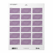 Silver Lace Frills on Lavender Wedding Address Etiket (Full Sheet)
