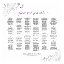 Silver Lace Lavender Alfabetical Seat Chart