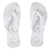 Silver Lace & Lavender Script The Bride Wedding Teenslippers (Voetbed)