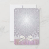 Silver Lace Lint Lavendel Pastel Save the date (Achterkant)