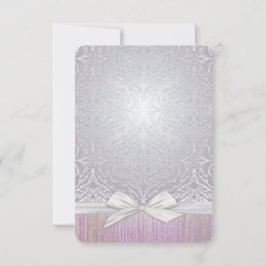 Silver Lace Lint Lavendel Pastel Save the date (Achterkant)