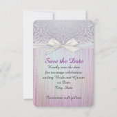 Silver Lace Lint Lavendel Pastel Save the date (Voorkant)
