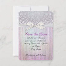 Silver Lace Lint Lavendel Pastel Save the date