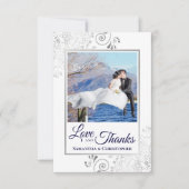 Silver Lace Navy on White Love & Bedankt Wedding (Voorkant)