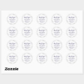 Silver Lace Navy op White Vrijgezellenfeest Dank u Ronde Sticker (Vel)