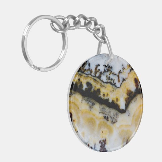 Silver Lace Onyx Sleutelhanger (Voorkant Links)