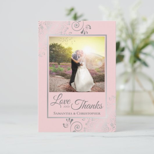 Silver Lace over Blush Pink Love & Bedankt Weddens (Staand voorkant)