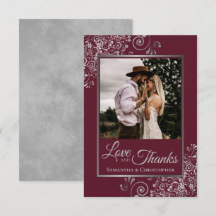 Silver Lace over Bourgogne Love & Bedankt Weddensc