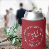 Silver Lace over Crimson Red Maid of Honor Wedding Blikjeskoeler
