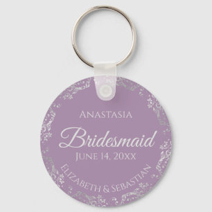 Silver Lace over het bruidbruidshuwelijk in Lavend Sleutelhanger