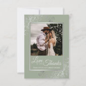 Silver Lace over Sage Green Love & Bedankt Wedding (Voorkant)