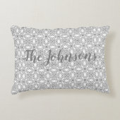Silver Lace Pattern Accent Kussen (Voorkant)