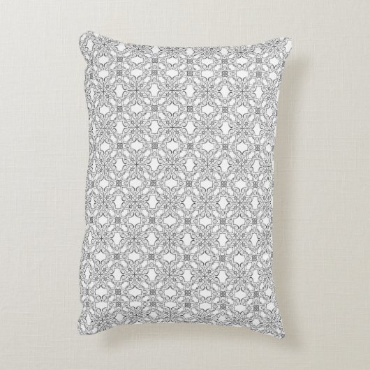 Silver Lace Pattern Accent Kussen (Achterkant (Verticaal))