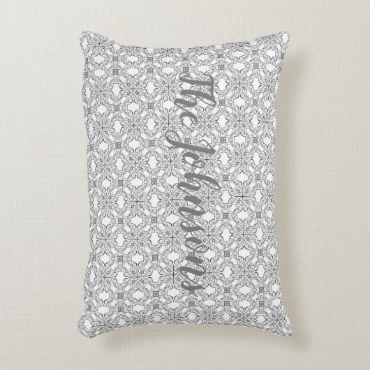 Silver Lace Pattern Accent Kussen (Voorkant(Verticaal))