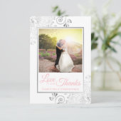 Silver Lace Pink over White Love & Bedankt Weddens (Staand voorkant)