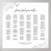 Silver Lace Simple Chic Alfabetical Seed Chart Poster (Voorkant)