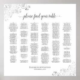 Silver Lace Simple Chic Alfabetical Seed Chart Poster