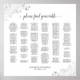 Silver Lace Simple Chic Alfabetical Seed Chart Poster