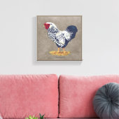 Silver Laced Wyandotte Rooster Canvas Afdruk (Insitu (Woonkamer))