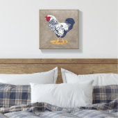 Silver Laced Wyandotte Rooster Canvas Afdruk (Insitu (Slaapkamer))
