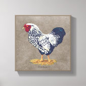 Silver Laced Wyandotte Rooster Canvas Afdruk (Voorkant)