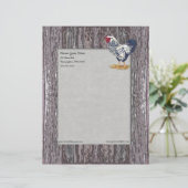 Silver Laced Wyandotte Rooster Custom Briefhoofd (Staand voorkant)