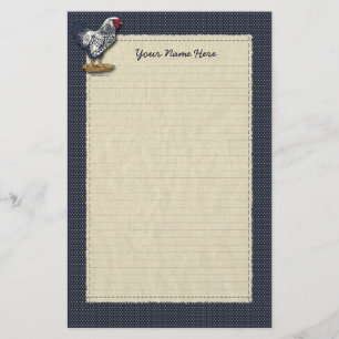 Silver Laced Wyandotte Rooster Denim Briefpapier