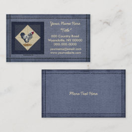 Silver Laced Wyandotte Rooster Denim Visitekaartje