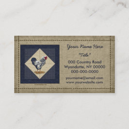 Silver Laced Wyandotte Rooster Denim Visitekaartje