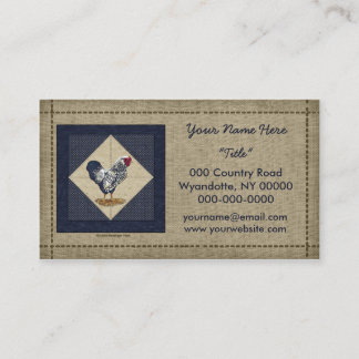 Silver Laced Wyandotte Rooster Denim Visitekaartje
