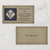 Silver Laced Wyandotte Rooster Denim Visitekaartje (Voorkant / Achterkant)