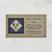 Silver Laced Wyandotte Rooster Denim Visitekaartje (Voorkant)